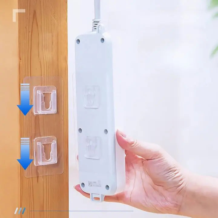 BowLift | 10 Pair Transparent Wall Hooks – Strongly Adhesive & Versatile