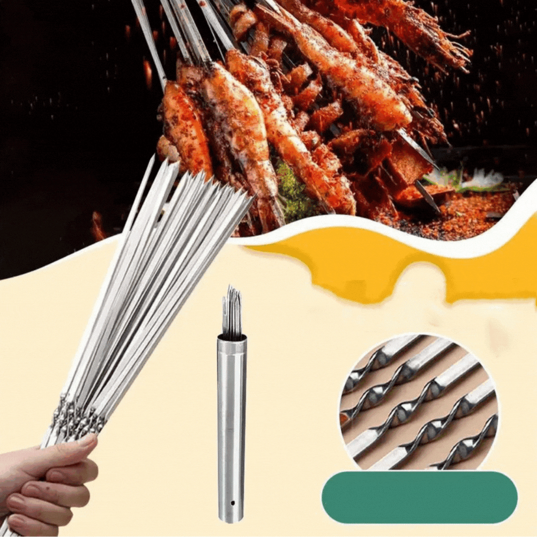 Kalsten | Stainless Steel BBQ Tools Grill Skewers 10 Pieces
