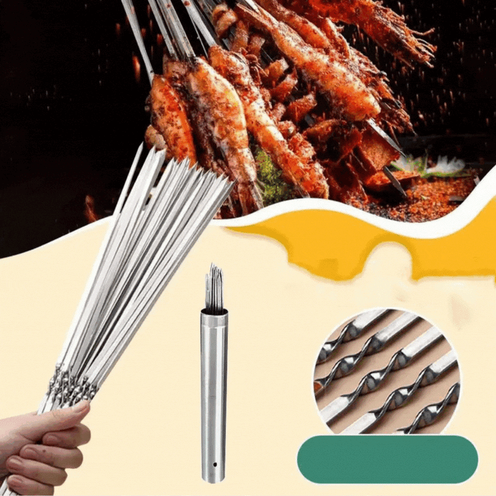 Kalsten | Stainless Steel BBQ Tools Grill Skewers 10 Pieces