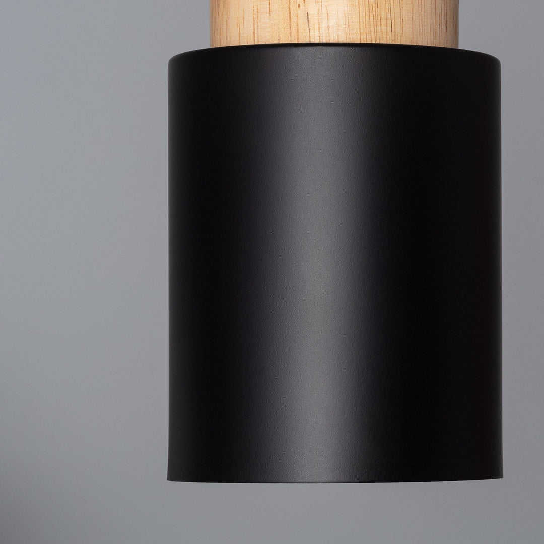 Modern Wood & Black Pendant Lamp Kalsten
