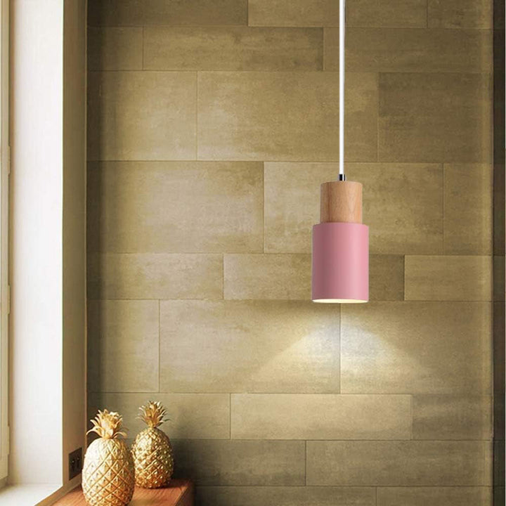 Modern Wood & Black Pendant Lamp Kalsten