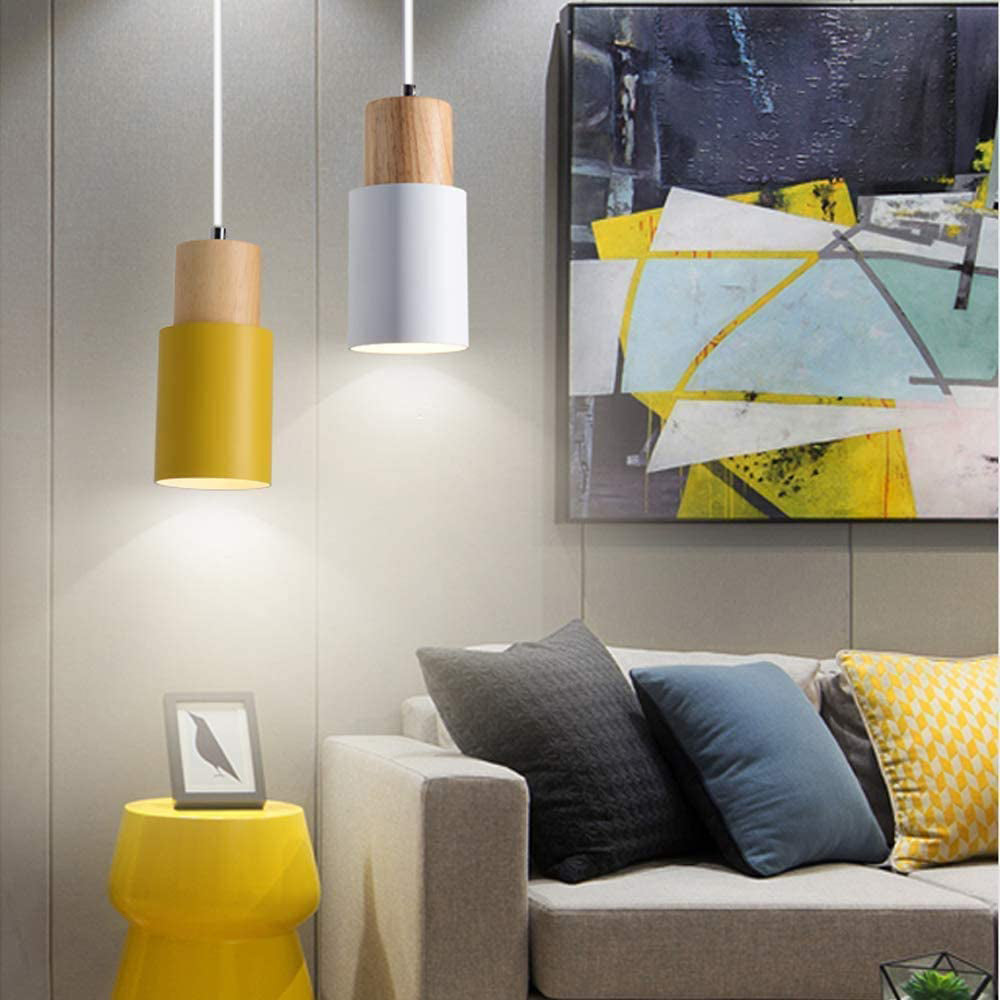 Modern Wood & Black Pendant Lamp Kalsten