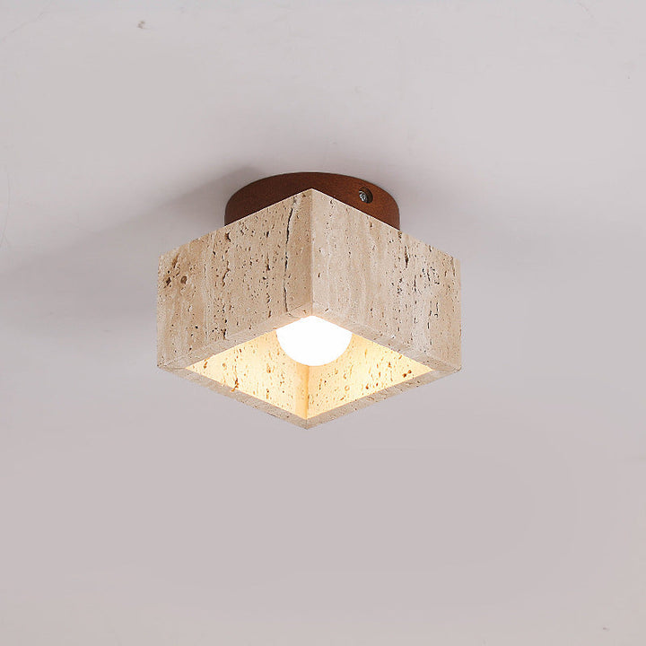 Wood Cylinder Flush Mount Ceiling Lamp Kalsten