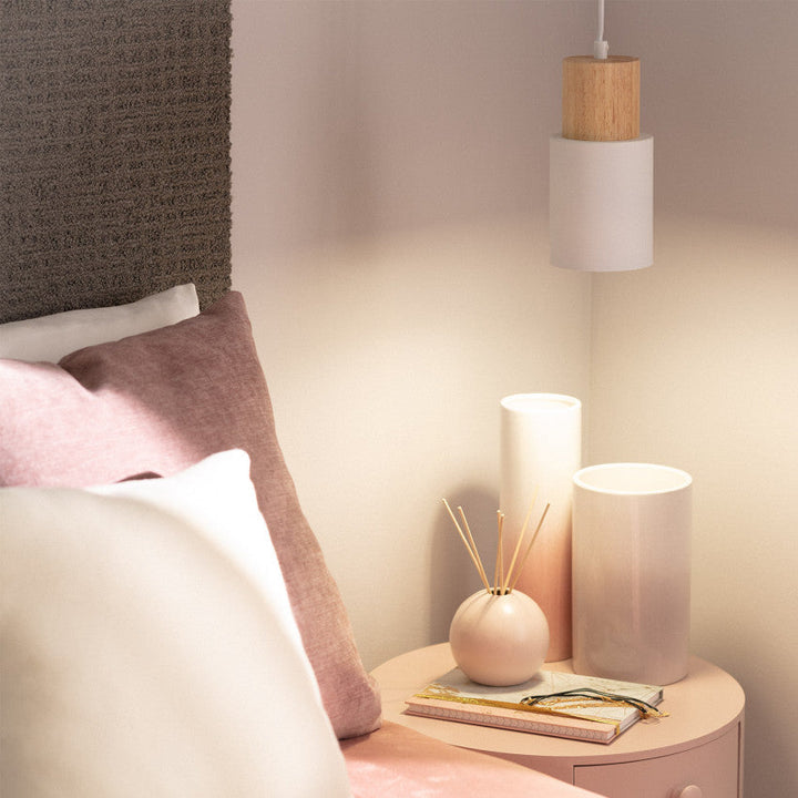 Modern Wood & Black Pendant Lamp Kalsten