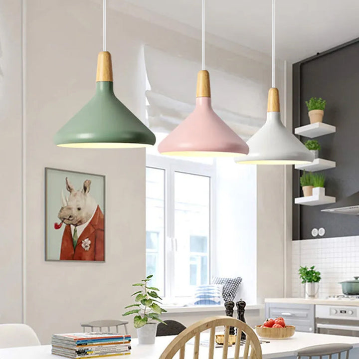 Contemporary Conical Colorful Metal Pendant Lamp | Kalsten