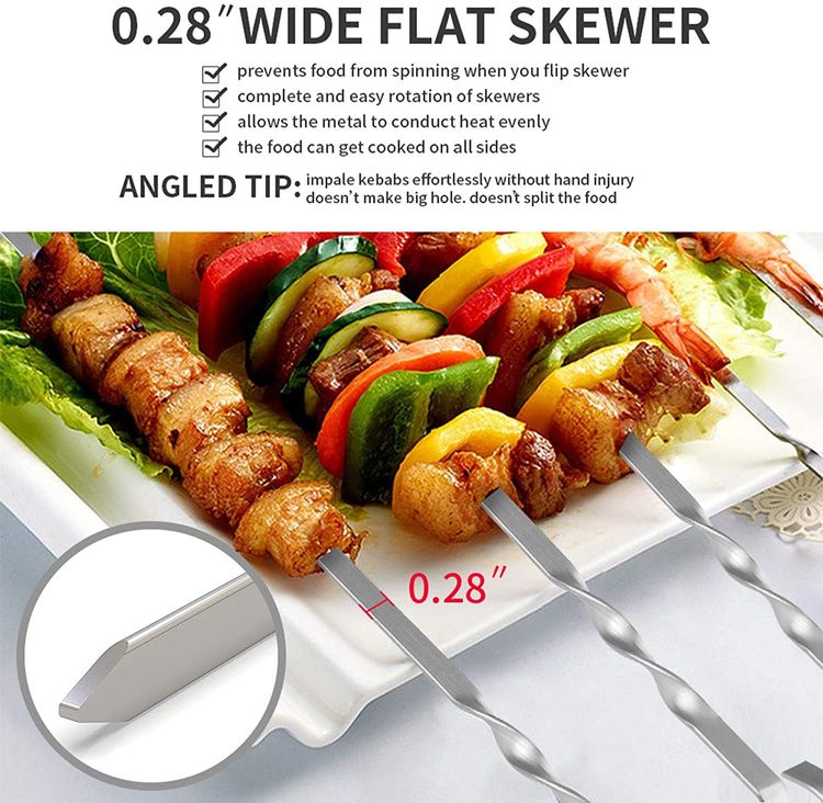 Kalsten | Stainless Steel BBQ Tools Grill Skewers 10 Pieces