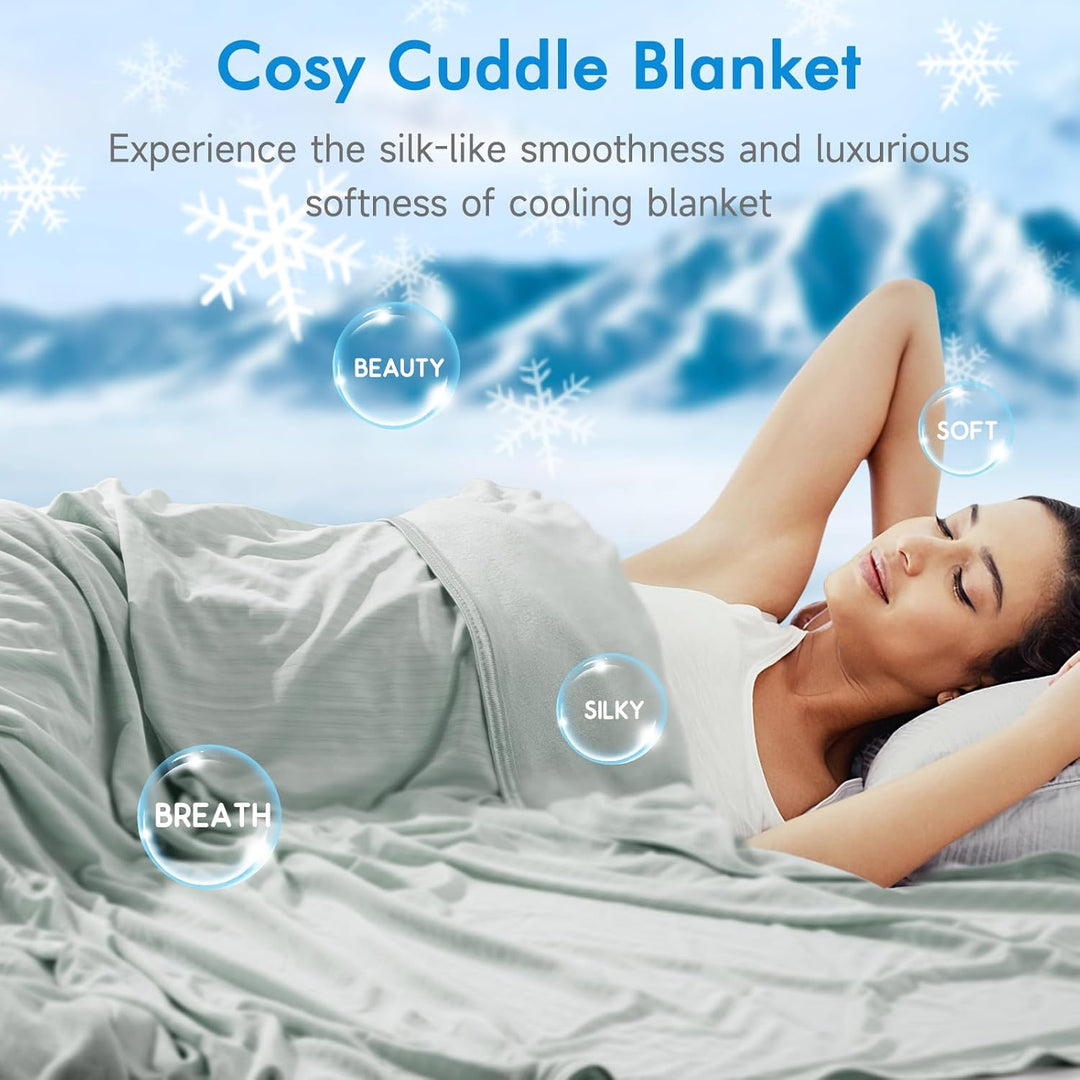 Cool Fiber Q-Max 0.4 Double-Sided Ice Silk Cooling Blanket – Gray | Kalsten