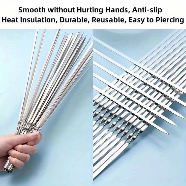 Kalsten | Stainless Steel BBQ Tools Grill Skewers 10 Pieces
