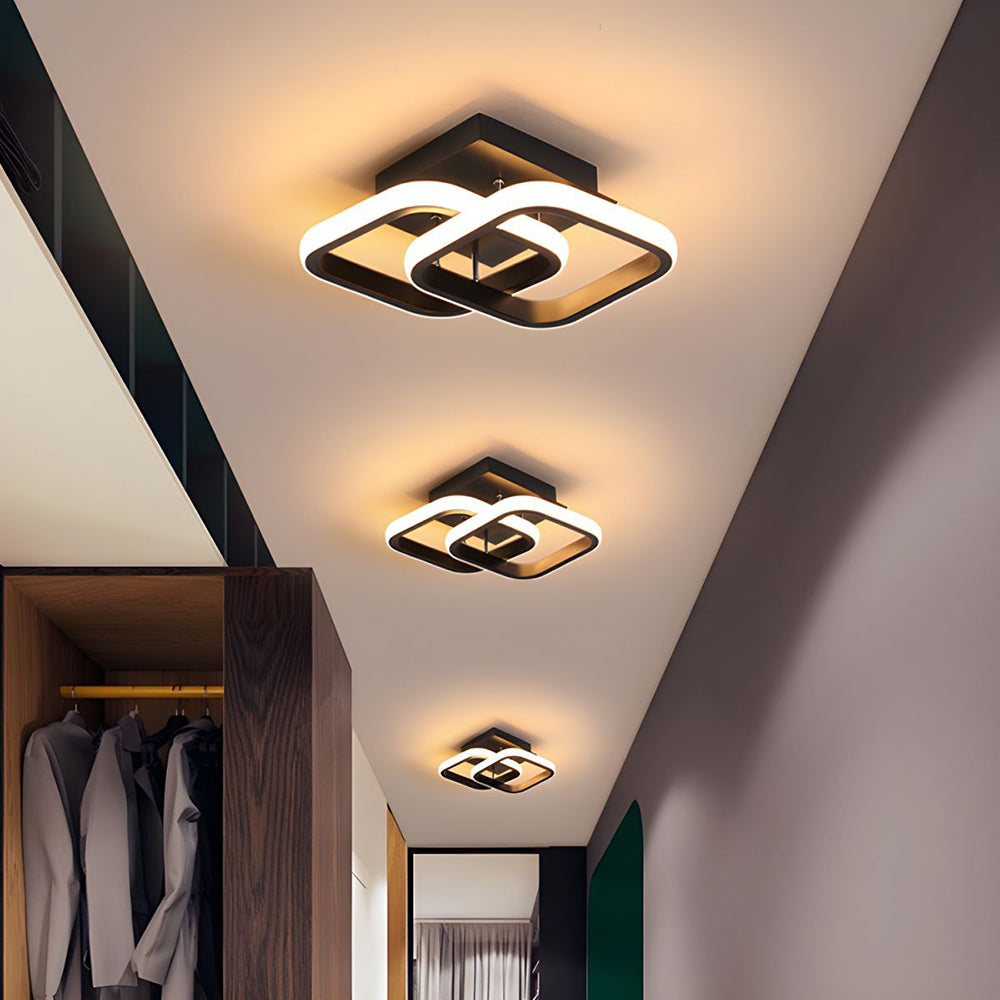 Kalsten | Ceiling Light with LED Black Metal Frame