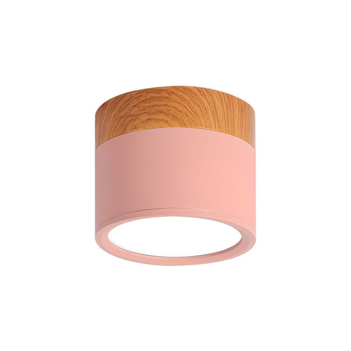 Pink Wood Flush Mount Ceiling Lamp Kalsten