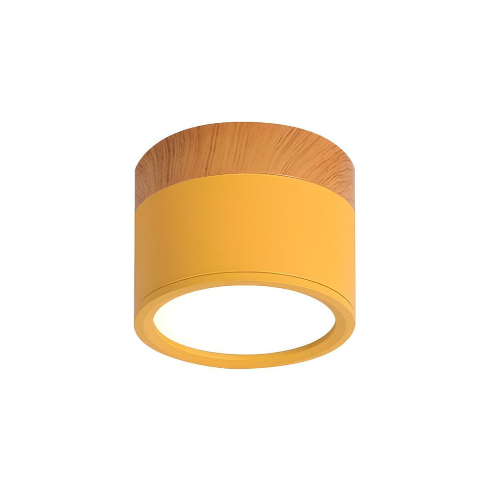 Pink Wood Flush Mount Ceiling Lamp Kalsten