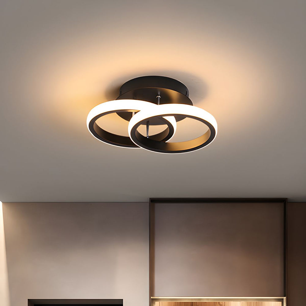 Kalsten | Ceiling Light with LED Black Metal Frame