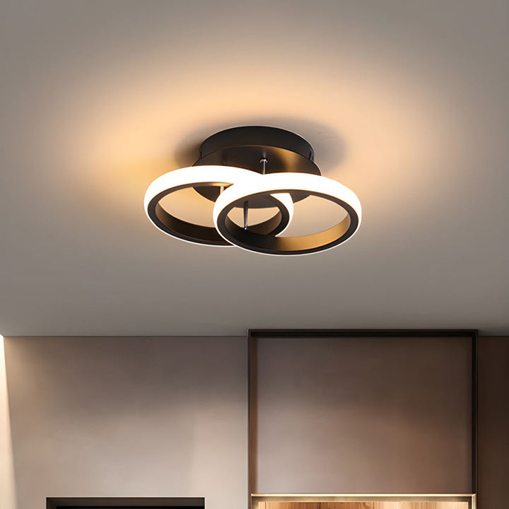 Kalsten | Ceiling Light with LED Black Metal Frame