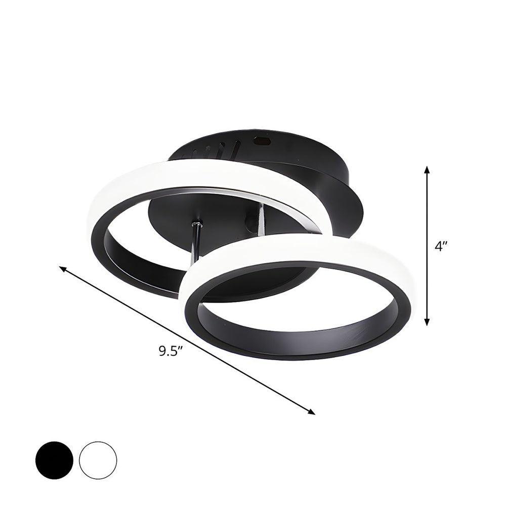 Kalsten | Ceiling Light with LED Black Metal Frame