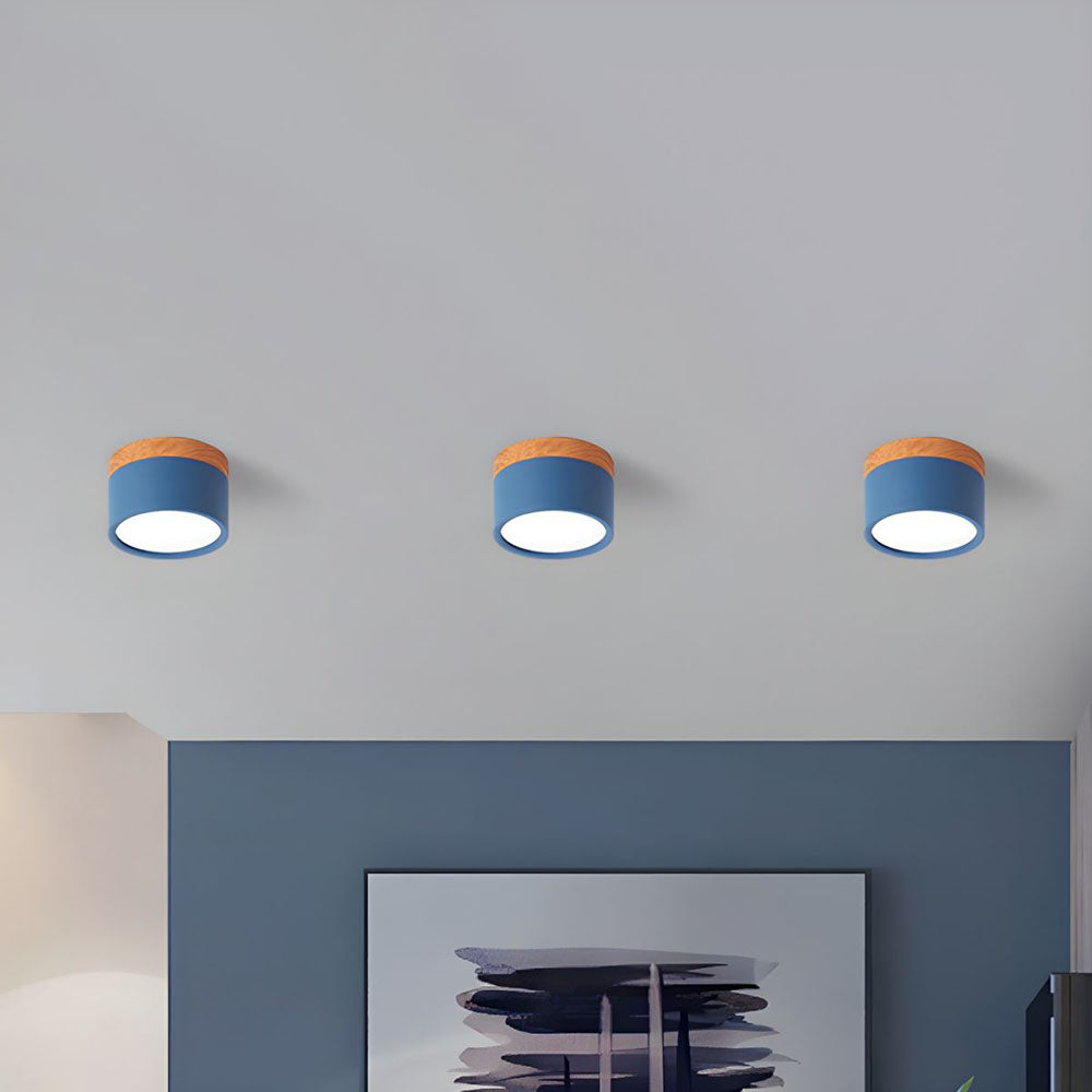 Pink Wood Flush Mount Ceiling Lamp Kalsten