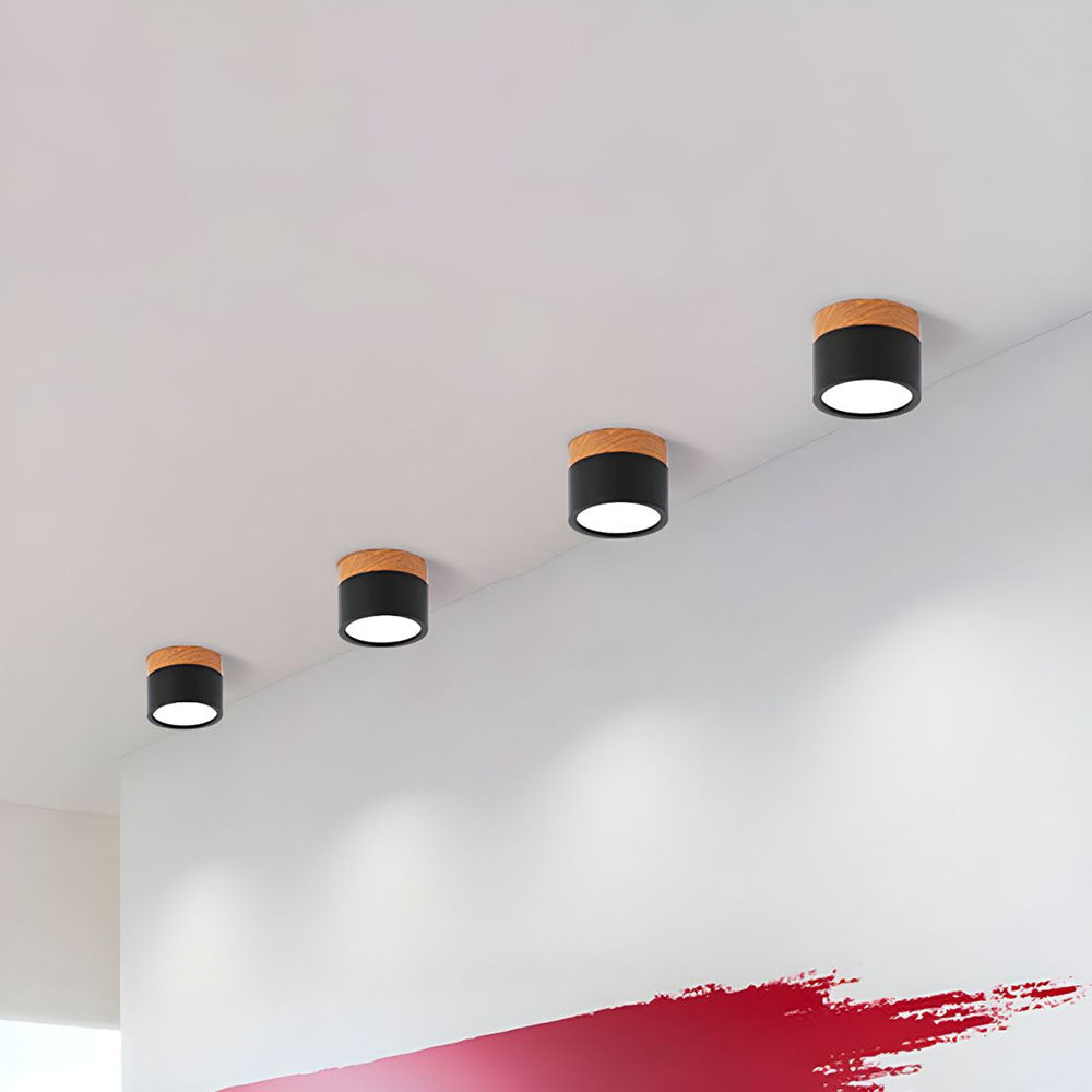 Pink Wood Flush Mount Ceiling Lamp Kalsten