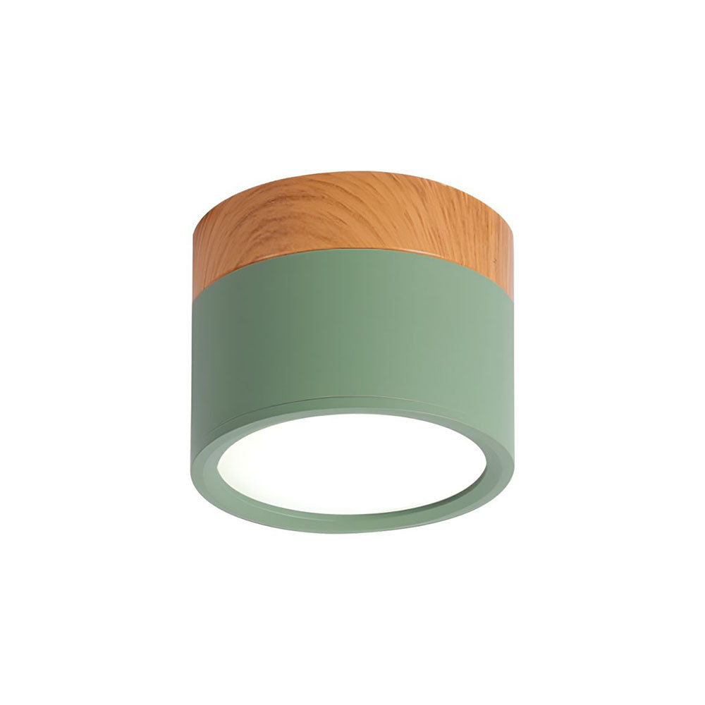 Pink Wood Flush Mount Ceiling Lamp Kalsten