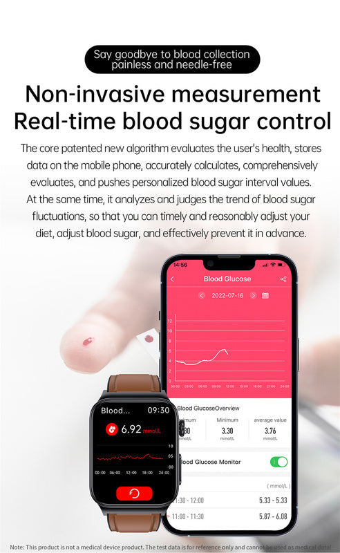 Kalsten | GlucoseGuardian Smartwatch: Precision Blood Glucose Sensor & Monitor - Essential Health Watch for Blood Sugar Management