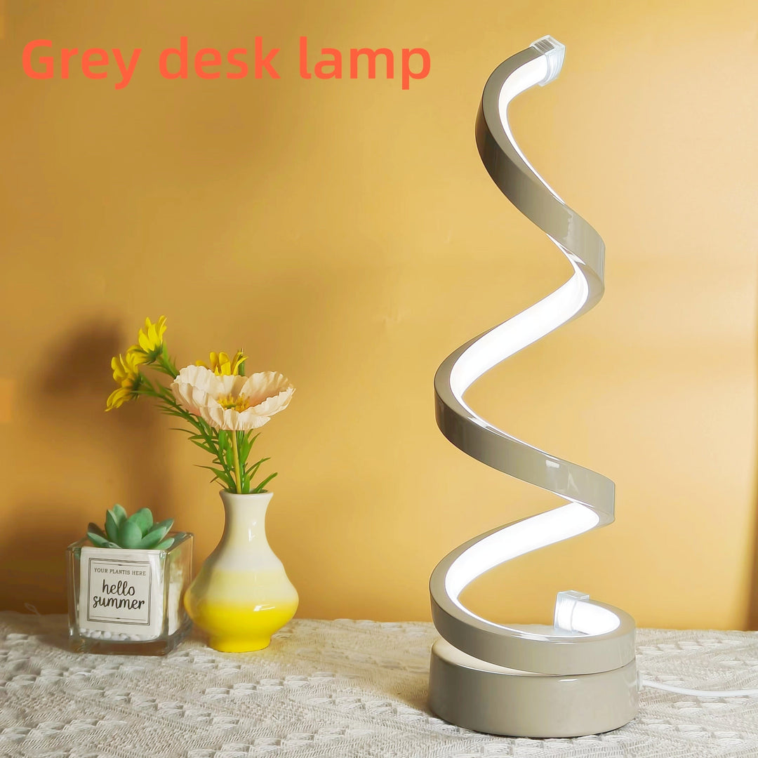 Modern Spiral Table Lamp – Creative LED Desk Lamp with Gentle Warm Light, Perfect for Bedroom, Living Room, and Study Decor | Kalsten