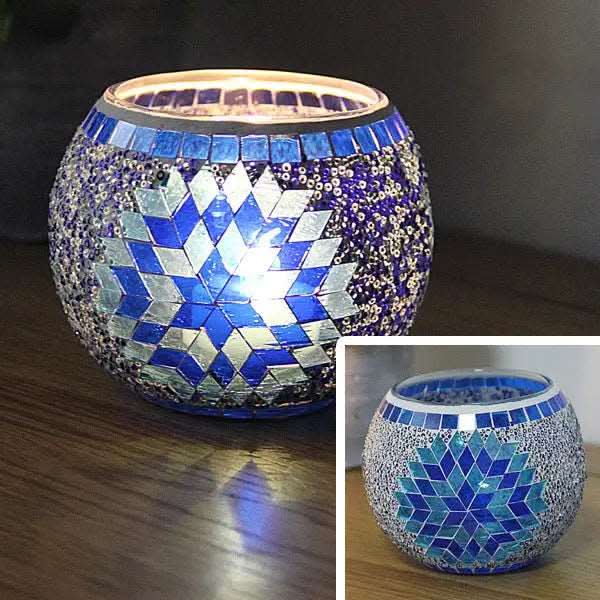 Skanto | Mosaic Glass Candle Holder for Home Decor