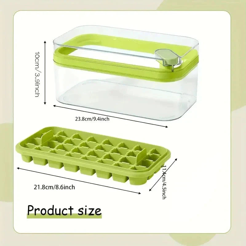 101oz. Ice Cube Tray Set - 64-piece Silicone Ice Cube Tray with Lid & Container