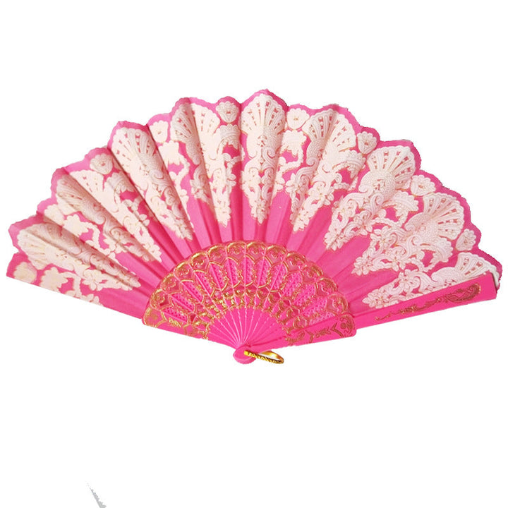 Ladies handcrafted fan with artistic gold decoration Kalsten
