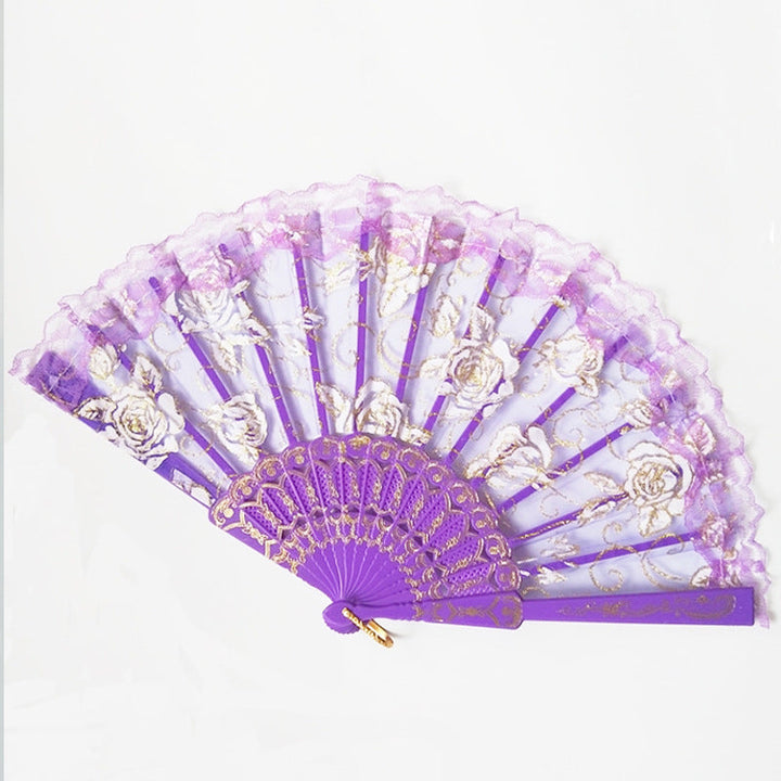Women decorative fan with floral lace motifs Kalsten