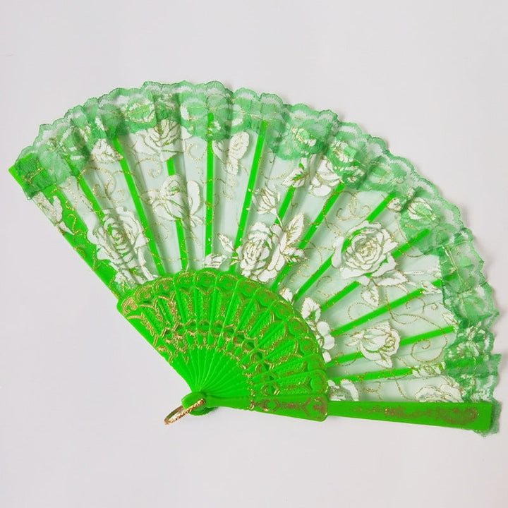 Ladies' Fan with Floral Lace Designs Kalsten