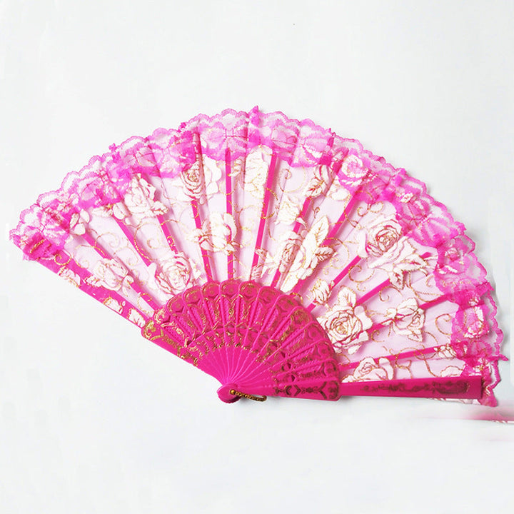 Women decorative fan with floral lace motifs Kalsten