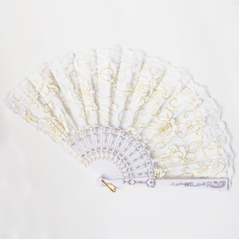 Ladies Designer Hand Fan with Floral Designs Kalsten