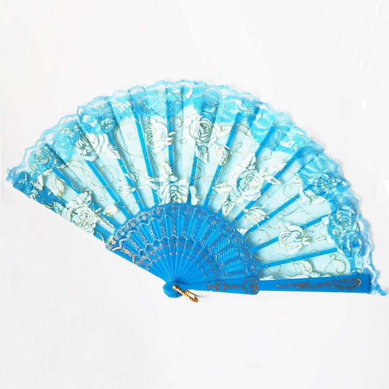 Ladies Designer Hand Fan with Floral Designs Kalsten