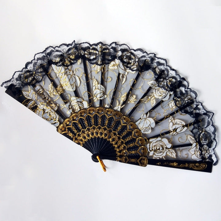 Women decorative fan with floral lace motifs Kalsten
