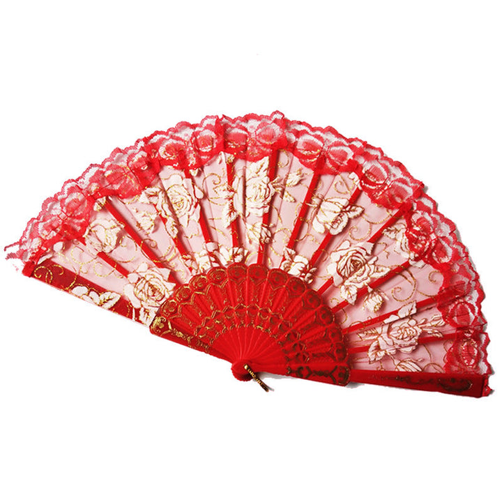 Women decorative fan with floral lace motifs Kalsten