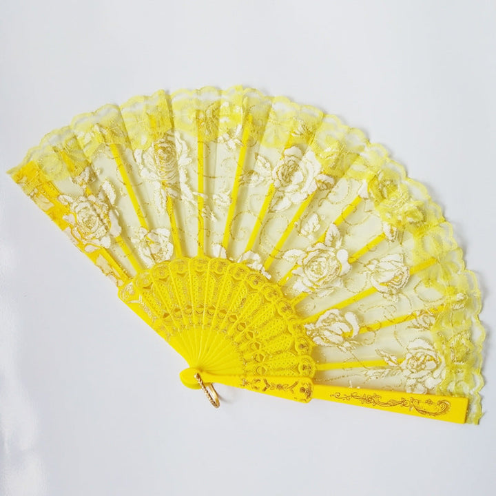 Women decorative fan with floral lace motifs Kalsten