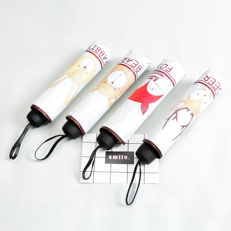 Ladies folding umbrella with casual smile design Kalsten