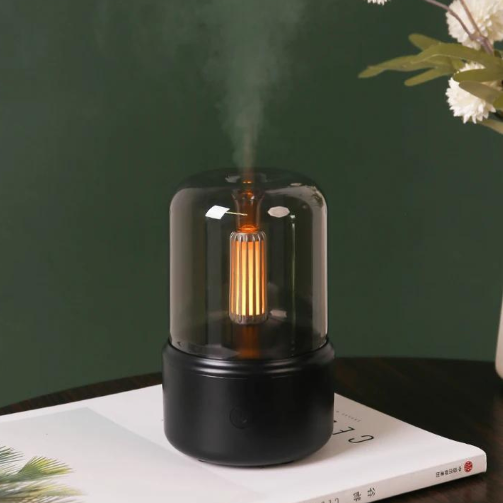 Skanto | Retro Aroma Diffuser with Night Light - USB Essential Oil Humidifier for Home and Office