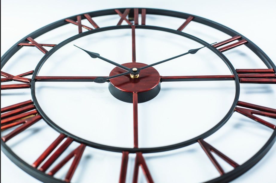Large Retro Wall Clock made of Iron - Timeless Elegance Kalsten