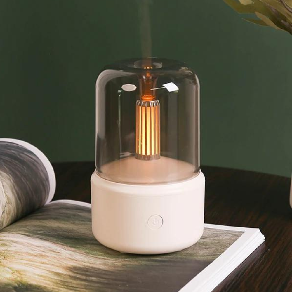 Skanto | Retro Aroma Diffuser with Night Light - USB Essential Oil Humidifier for Home and Office