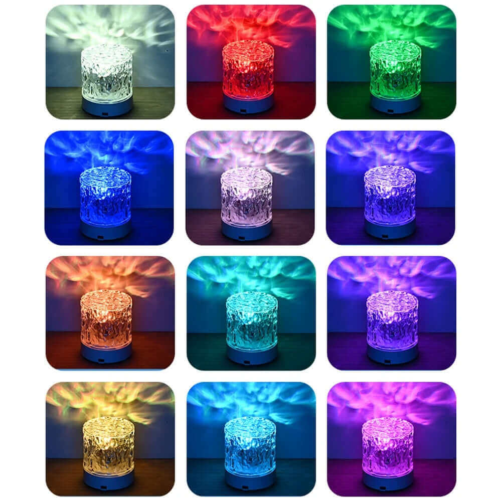 Crystal Lamp Water Ripple Projector Night Light Decoration Home Houses Bedroom Aesthetic Atmosphere Holiday Gift Sunset Lights Home Decor | Kalsten