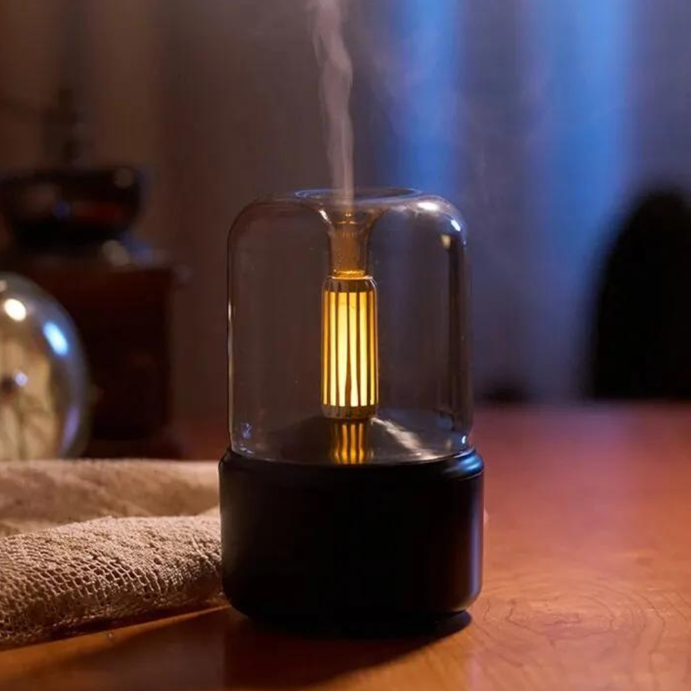 Skanto | Retro Aroma Diffuser with Night Light - USB Essential Oil Humidifier for Home and Office