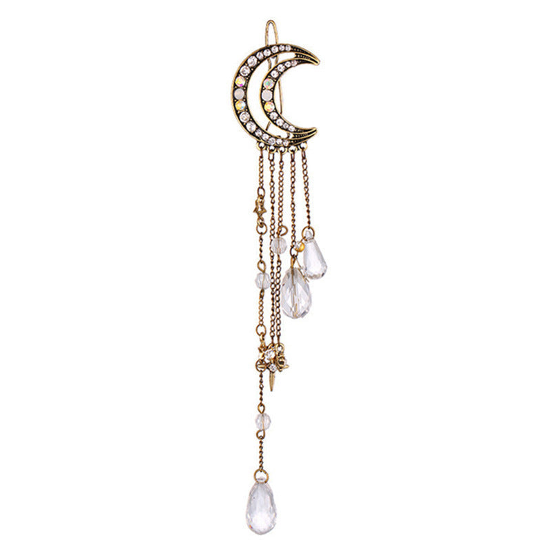 Celestial Moon-Inspired Dangle Brooch Kalsten