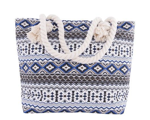 Beach bag with floral motifs and sturdy rope handles Kalsten