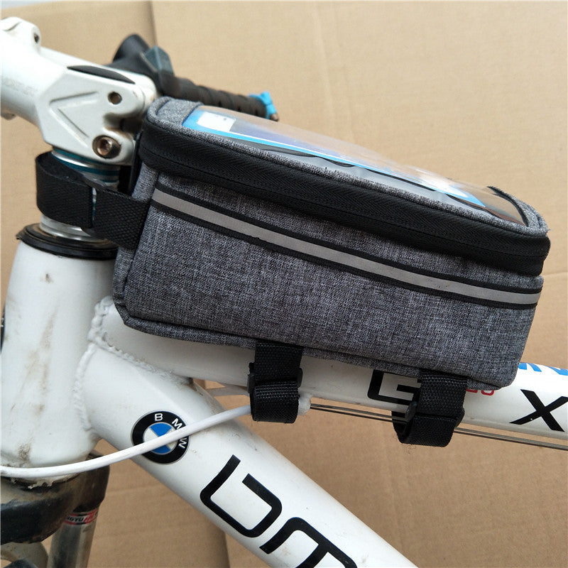 touchscreen top tube bike bag with waterproof compartment and reflective strip Kalsten