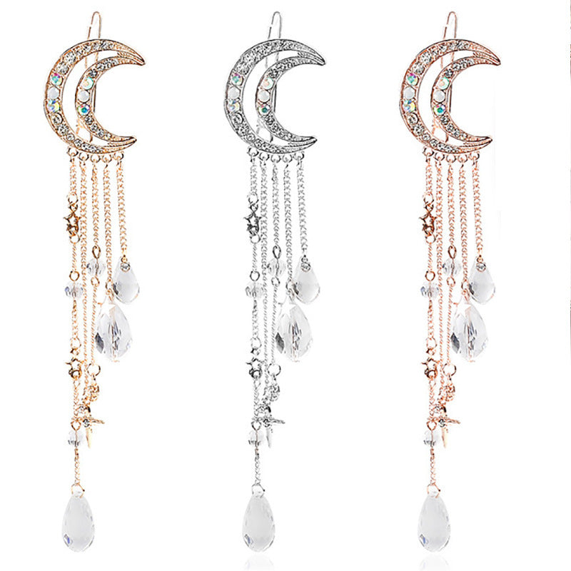 Celestial Moon-Inspired Dangle Brooch Kalsten
