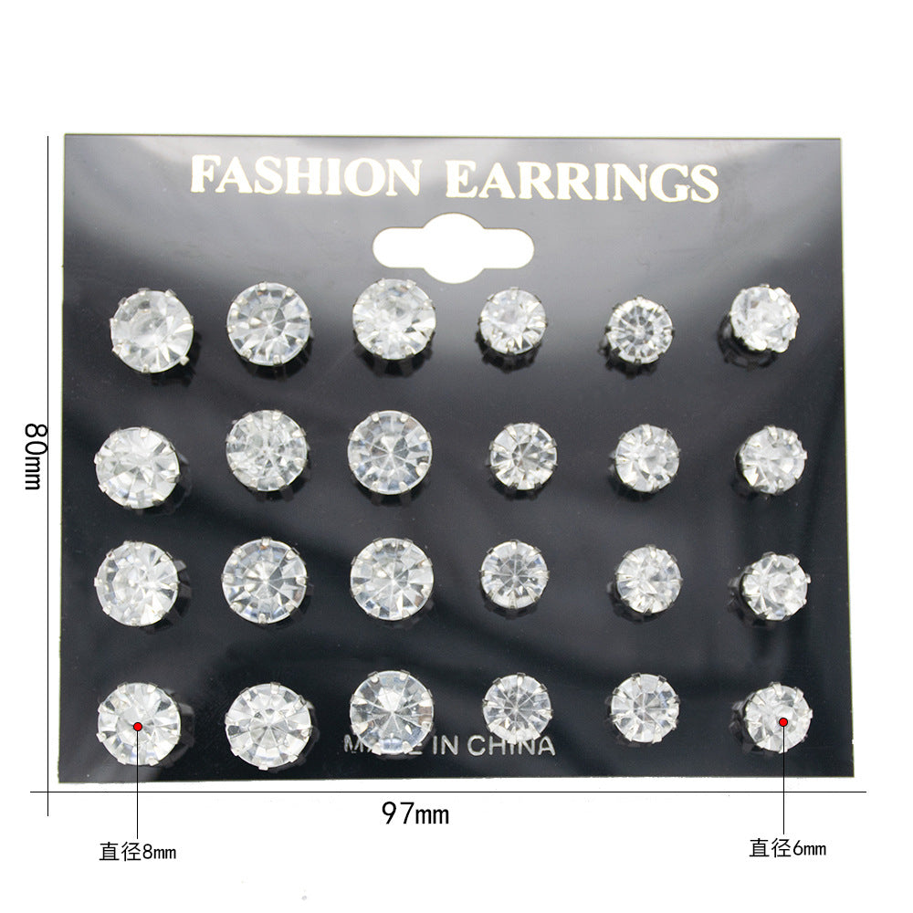 Sparkling Crystal Stud Earring Set Kalsten
