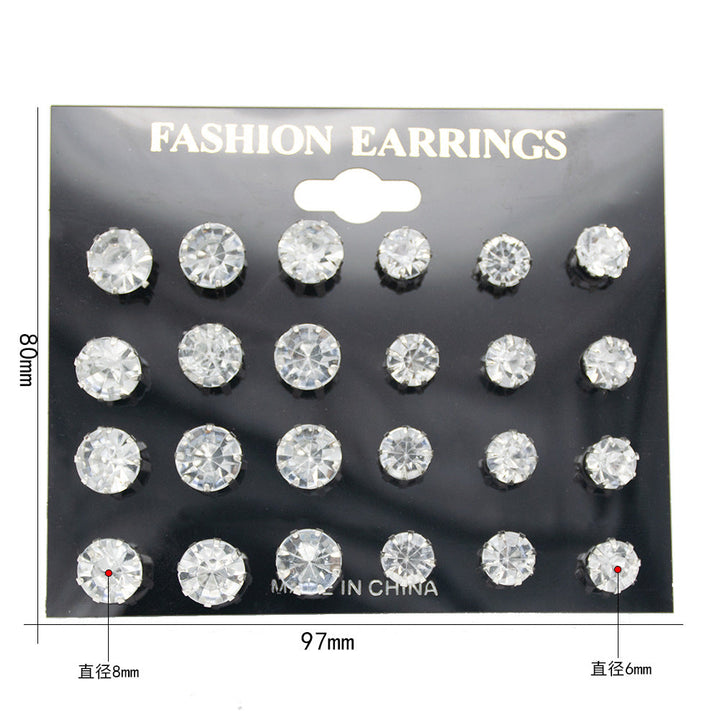 Sparkling Crystal Stud Earring Set Kalsten
