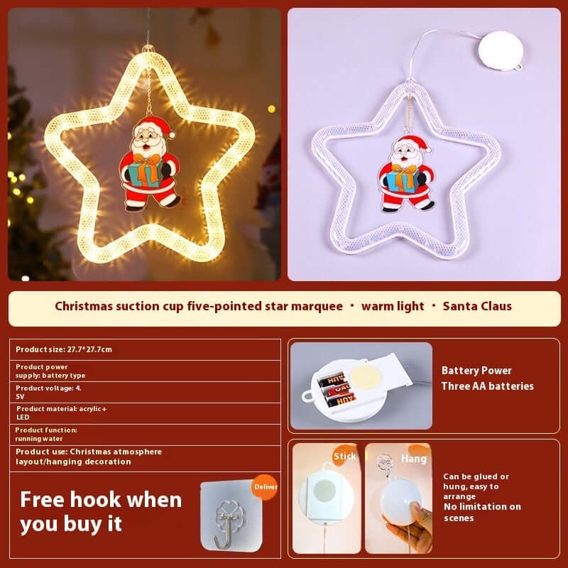 Christmas Pendant Decoration Christmas Atmosphere Led Lights Led Christmas Star Light Decoration For Window Door For Holiday | Kalsten