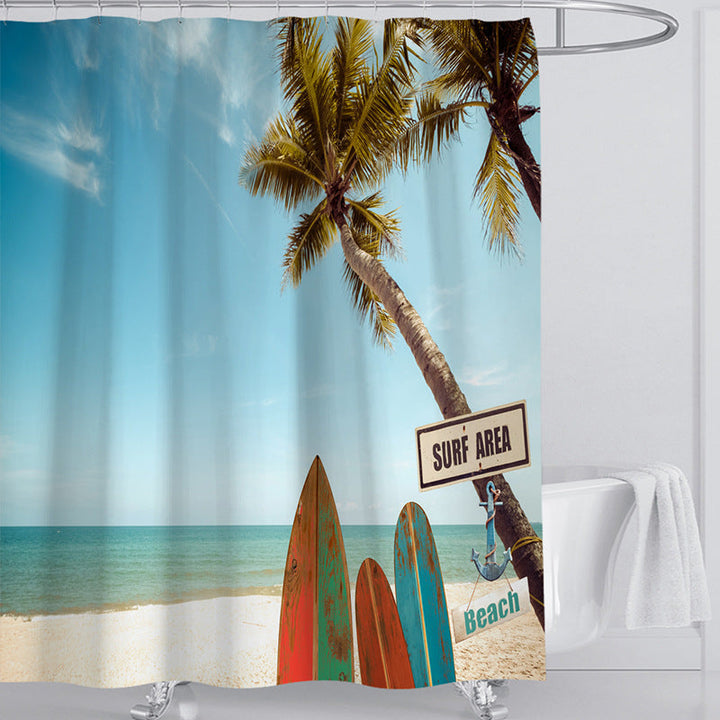 Beach-Themed Shower Curtain Kalsten