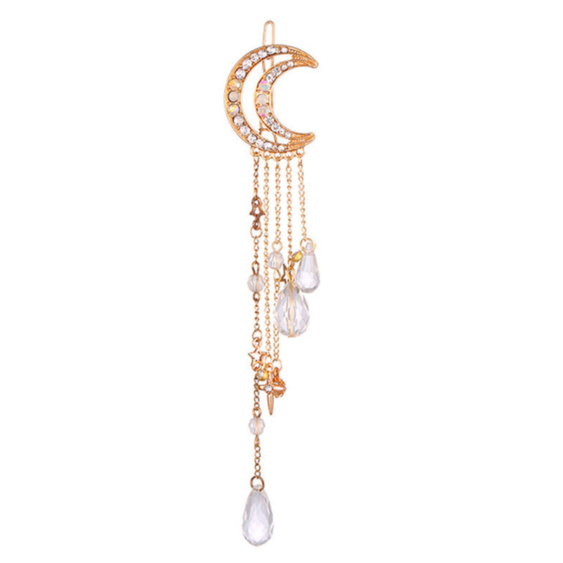 Celestial Moon-Inspired Dangle Brooch Kalsten