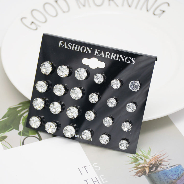Sparkling Crystal Stud Earring Set Kalsten